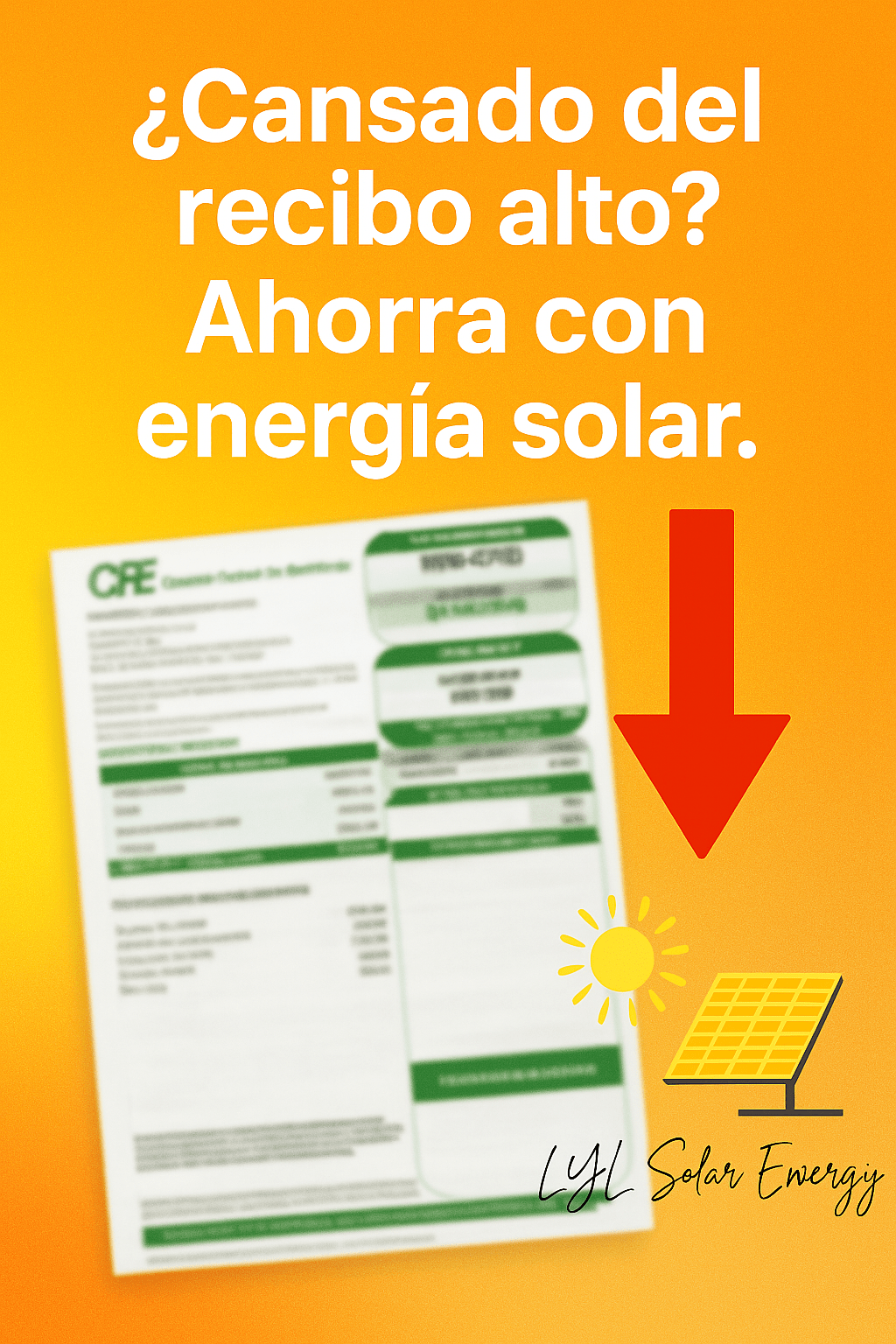  «¿Cansado del recibo alto? Ahorra con energía&nbsp;solar.»
